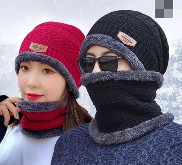 Premium Unisex Woolen Cap & Neck Warmer Set