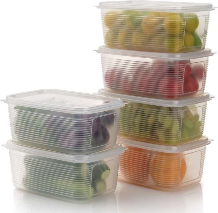 Plastic Fridge Container  - 1800 ml (Pack of 6)