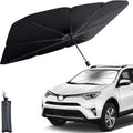 Car Sun Shade Windshield Foldable Car Front Window Sunshade Umbrella, Sun Protection & Heat Insulation Foldable Full Cover, Automotive Windshield Sunshades Fit Most Vehicles (Black).