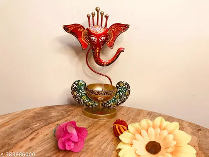 UNIQUE Irons Lord Ganesha Candle Holder - Diwali, Anniversary, and Gift Decor (Black Candle Ganesha JI) - Premium  from Mystical9 - Just Rs 499 /- Shop now at Mystical9.com