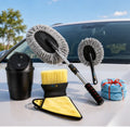 6-Piece Car Cleaning Kit – Microfiber Duster, Long Handle Brush, AC Vent Cleaner, Cleaning Cloth, Dustbin & Glass Cleaning Tablets