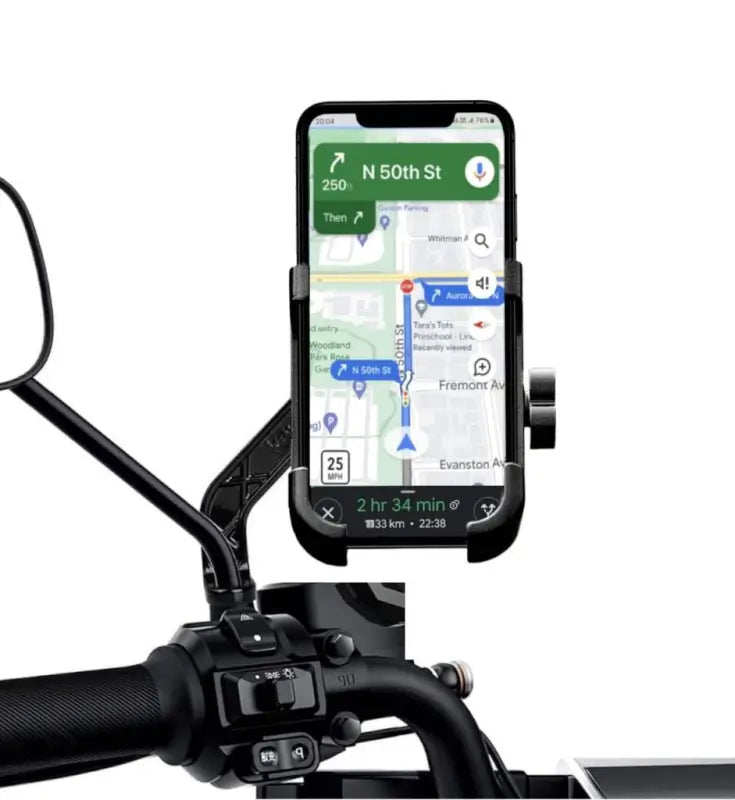 Motorcycle Bicycle Waterproof Mobile Stand, Adjustable Handlebar Phone Holder for Bike & Scooter