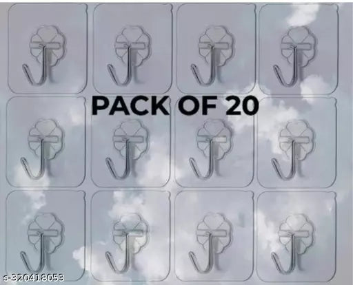 Self Adhesive Wall Hooks 20Pcs - Premium  from Mystical9 - Just Rs 450 /- Shop now at Mystical9.com