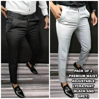 Premium Waist Adjustable Lycra Men's Trouser (Pack of 2) - Premium  from Mystical9 - Just Rs 980 /- Shop now at Mystical9.com