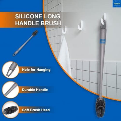 Cleaning Silicone Brush with Long Handle - Premium  from Mystical9 - Just Rs 500 /- Shop now at Mystical9.com