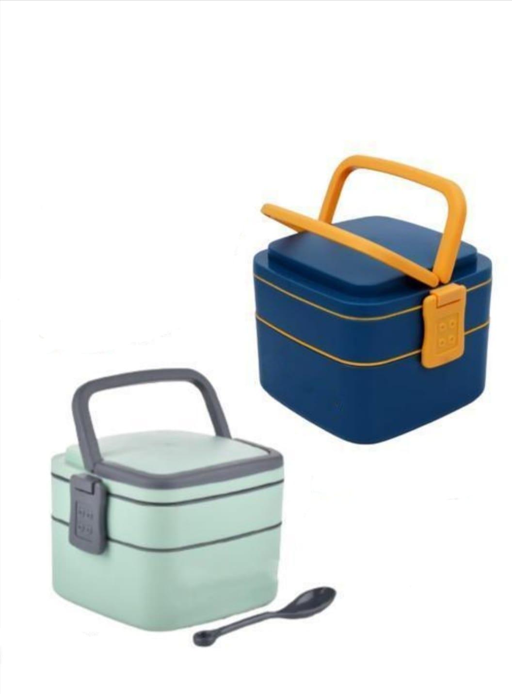 Double-Layer Airtight Square Lunch Box - Premium  from Mystical9 - Just Rs 530 /- Shop now at Mystical9.com