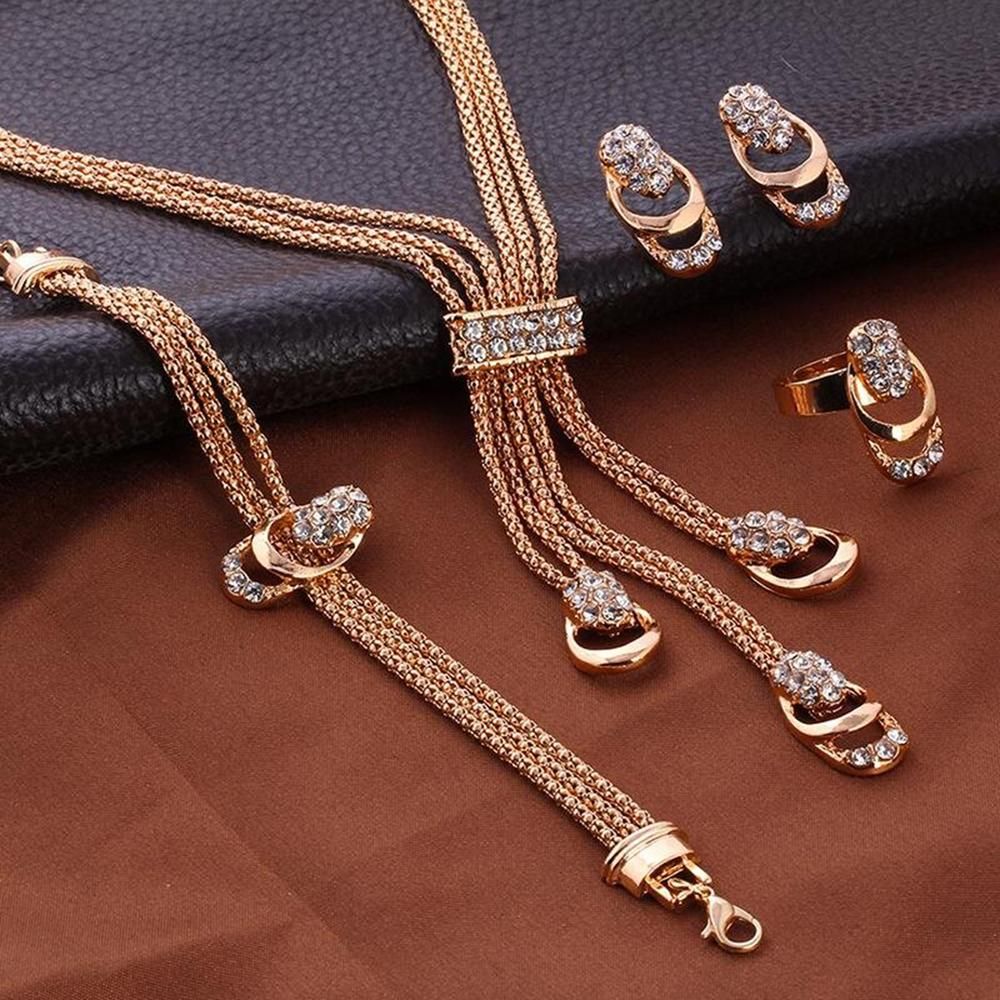 Glistening Diamond Jewellery Set - Premium  from Mystical9 - Just Rs 673 /- Shop now at Mystical9.com