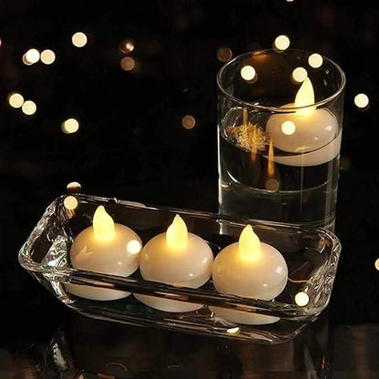 �Floating Tealight Water Sensor Battery Operated Waterproof LED Flame less Flickering Lights Candles (Pack of 10) - Premium  from Mystical9 - Just Rs 730 /- Shop now at Mystical9.com