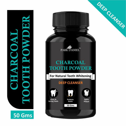 Park Daniel Charcoal Teeth Whitening Powder -Naturally Whiten Teeth, Removes Stains & Removes Bad Breath (50 Gms) - Premium  from Mystical9 - Just Rs 600 /- Shop now at Mystical9.com