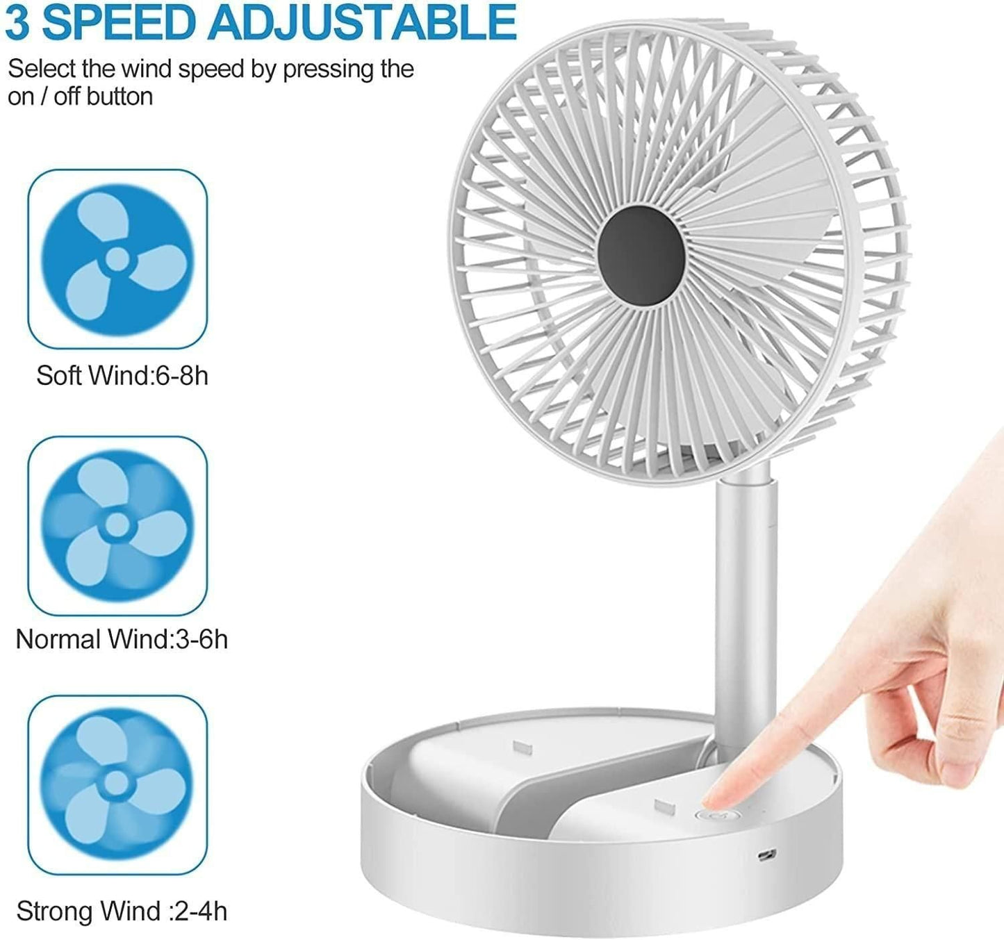 Powerful Rechargeable Table Fan - Premium  from Mystical9 - Just Rs 850 /- Shop now at Mystical9.com