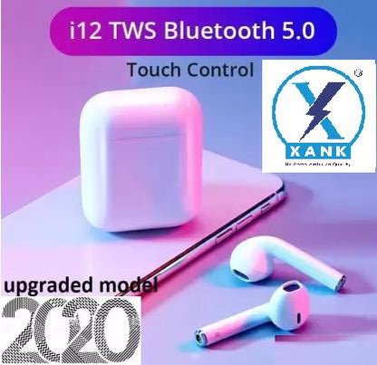 XANK TWS i12 Bluetooth Earphone with Portable Charging Case (White, True Wireless) - Premium  from Mystical9 - Just Rs 800 /- Shop now at Mystical9.com