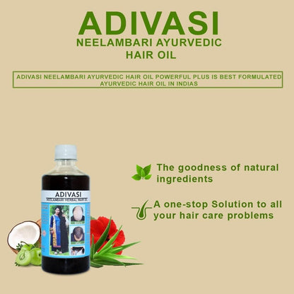 Adivasi Neelambari Herbal Hair Oil 125ML (Pack of 1) - Premium  from Mystical9 - Just Rs 400 /- Shop now at Mystical9.com