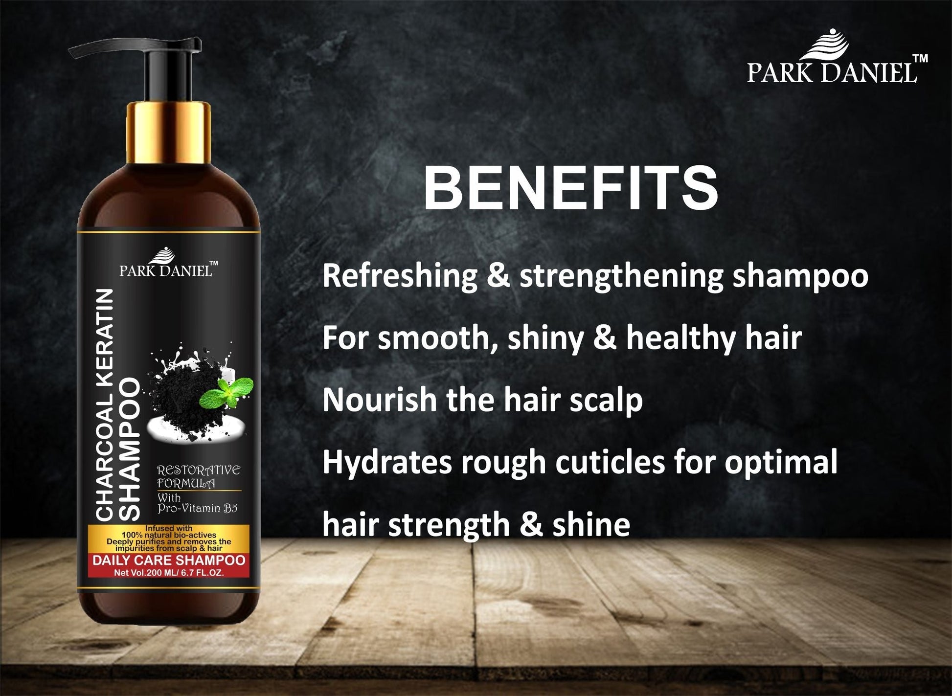 Park Daniel Pure and Natural Brown Rice Oil & Activated Charcoal Shampoo Hair Care Combo Pack Of 2 bottle of 200 ml(400 ml) - Premium  from Mystical9 - Just Rs 1500 /- Shop now at Mystical9.com