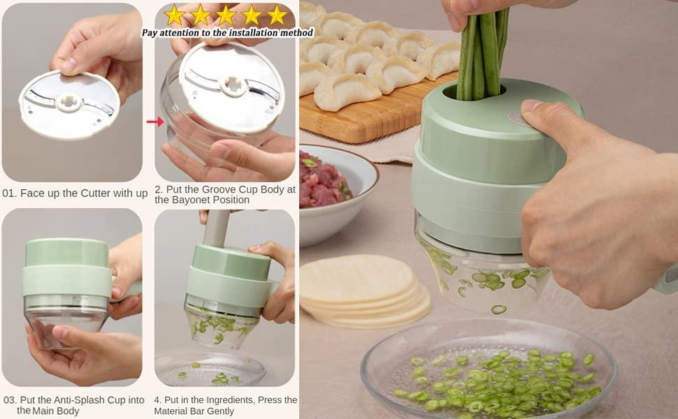 Wireless Handy Electric Vegetable Chopper- 4 in 1 Wireless Handy Electric Vegetable Chopper- 4 in 1 - Premium  from Mystical9 - Just Rs 799 /- Shop now at Mystical9.com