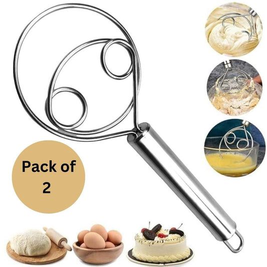 Dishwasher Safe Danish Dough Whisk, Stainless Steel Bread Whisk, Bread Mixer Making Tools  (Pack of 2) - Premium  from Mystical9 - Just Rs 600 /- Shop now at Mystical9.com