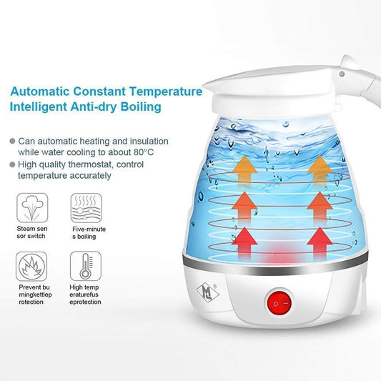 Electric Kettle - Silicone Foldable Electric Water Kettle ( 600 ml ) - Premium  from Mystical9 - Just Rs 980 /- Shop now at Mystical9.com