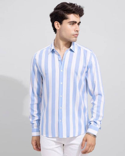 Men Regular Fit Striped Spread Collar Casual Shirt - Premium  from Mystical9 - Just Rs 740 /- Shop now at Mystical9.com