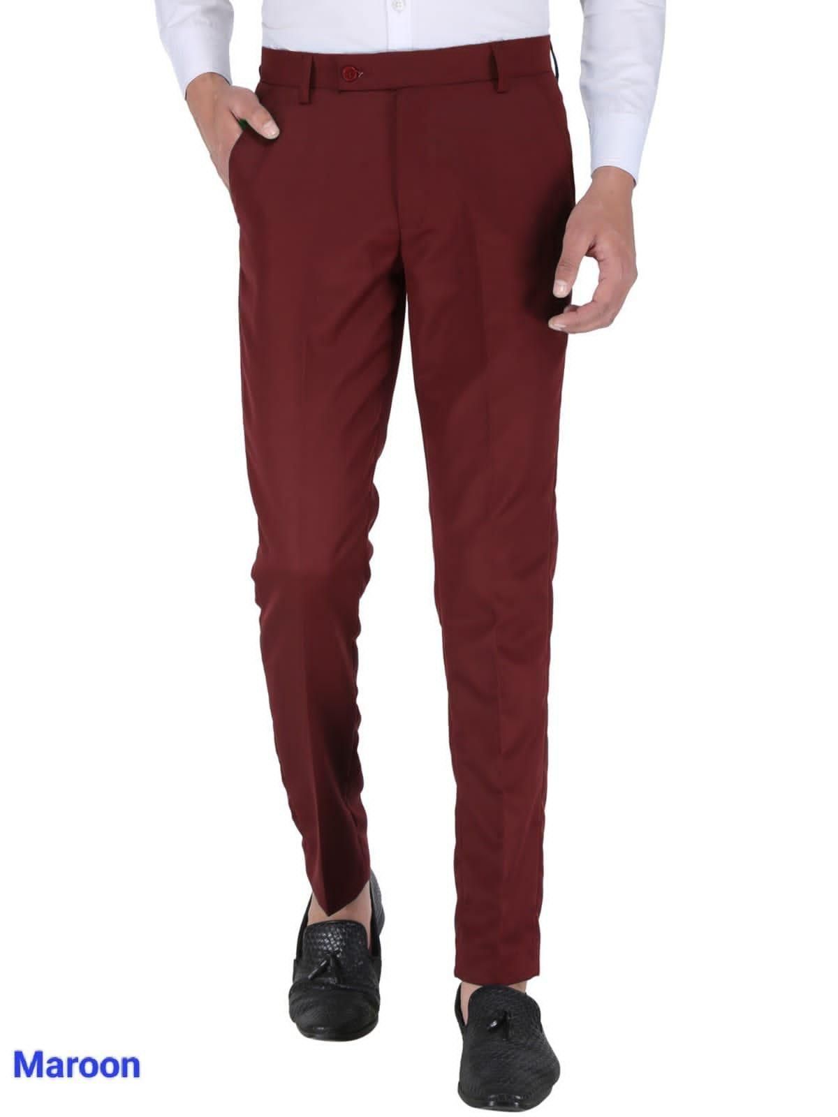 Mens Cotton Stretchable Solid Formal Trouser - Premium  from Mystical9 - Just Rs 750 /- Shop now at Mystical9.com