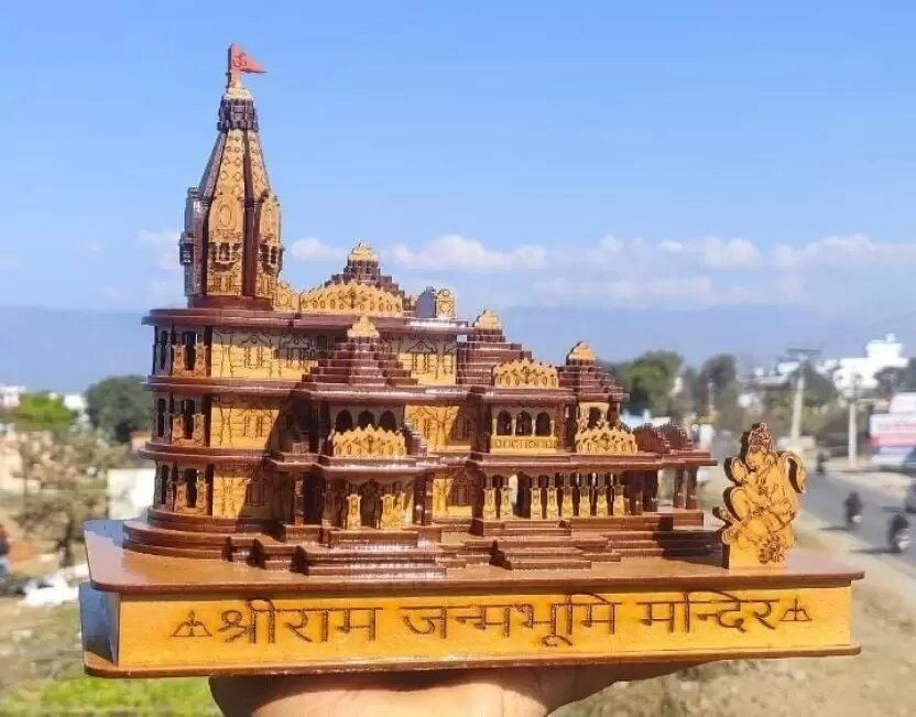 Shri Ram Mandir Ayodhya 3D Wooden Temple - Premium  from Mystical9 - Just Rs 700 /- Shop now at Mystical9.com