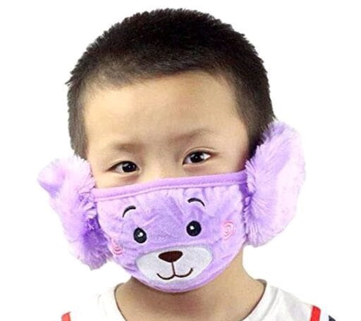 Winter Woolen Mask Fleece & Fur Winter Riding Earmuffs Kids Mask - Premium  from Mystical9 - Just Rs 500 /- Shop now at Mystical9.com