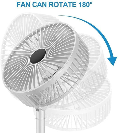 Adjustable Height Telescopic Rechargeable Standing Fan Rechargeable Pedestal Fan - Premium  from Mystical9 - Just Rs 850 /- Shop now at Mystical9.com