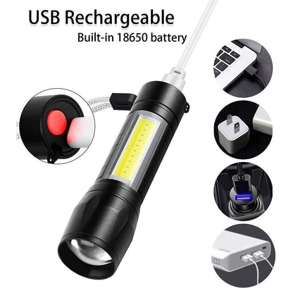 Mini USB Rechargeable Torch Light - Premium  from Mystical9 - Just Rs 550 /- Shop now at Mystical9.com