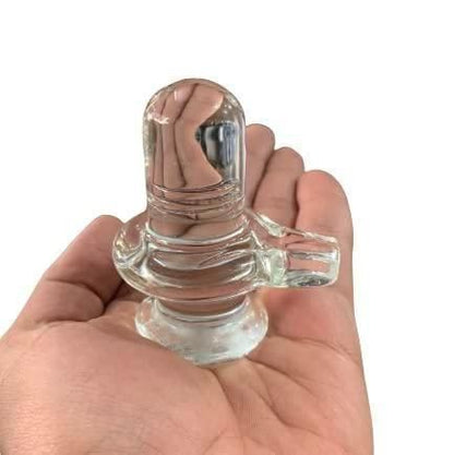 Sphatik Shivling/Big Size for Home Pooja Decorative Showpiece - 4 inch, 250gm (Crystal, White) - Premium  from Mystical9 - Just Rs 550 /- Shop now at Mystical9.com