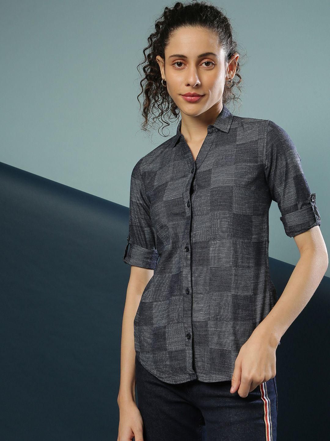 Campus Sutra Women's Cotton Checks Shirts - Premium  from Mystical9 - Just Rs 990 /- Shop now at Mystical9.com