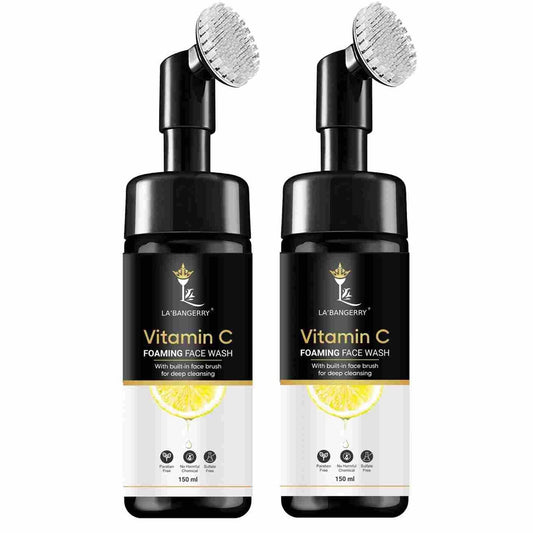 Vitamin C Brightening Foaming Face Wash with Built-In Brush 150ml Pack Of 2 - Premium  from Mystical9 - Just Rs 700 /- Shop now at Mystical9.com