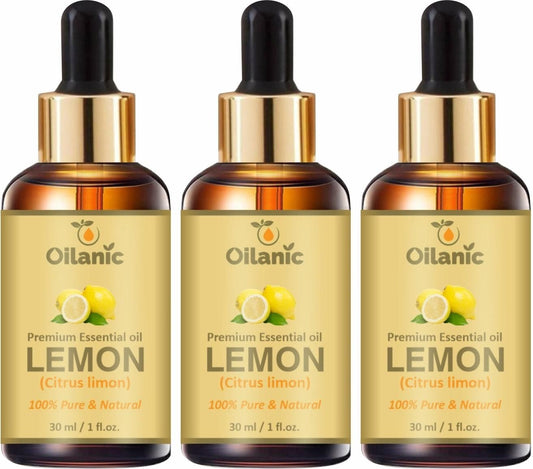 Oilanic Premium Lemon Essential Oil Combo pack of 3 bottles of 30 ml(90 ml) - Premium  from Mystical9 - Just Rs 800 /- Shop now at Mystical9.com