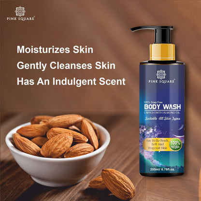 Natural Ultra Rich Body Wash Enriched With Almond and Coconut Oil - For Skin Nourishment and Moisture Care 200 ml - Premium  from Mystical9 - Just Rs 550 /- Shop now at Mystical9.com