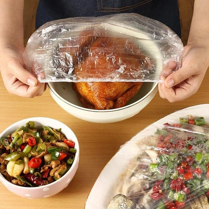 Food Covering Bag-Elastic Stretch Adjustable Bowl Lids Universa Plastic Bags Food Cover( 100 Pcs) - Premium  from Mystical9 - Just Rs 550 /- Shop now at Mystical9.com