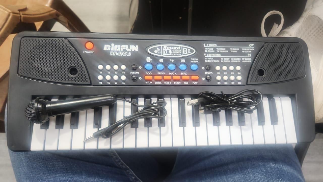 37 Keys Piano Keyboard Toy with Microphone, USB Power Cable & Sound Recording Function Analog Portable Keyboard - Premium  from Mystical9 - Just Rs 1100 /- Shop now at Mystical9.com