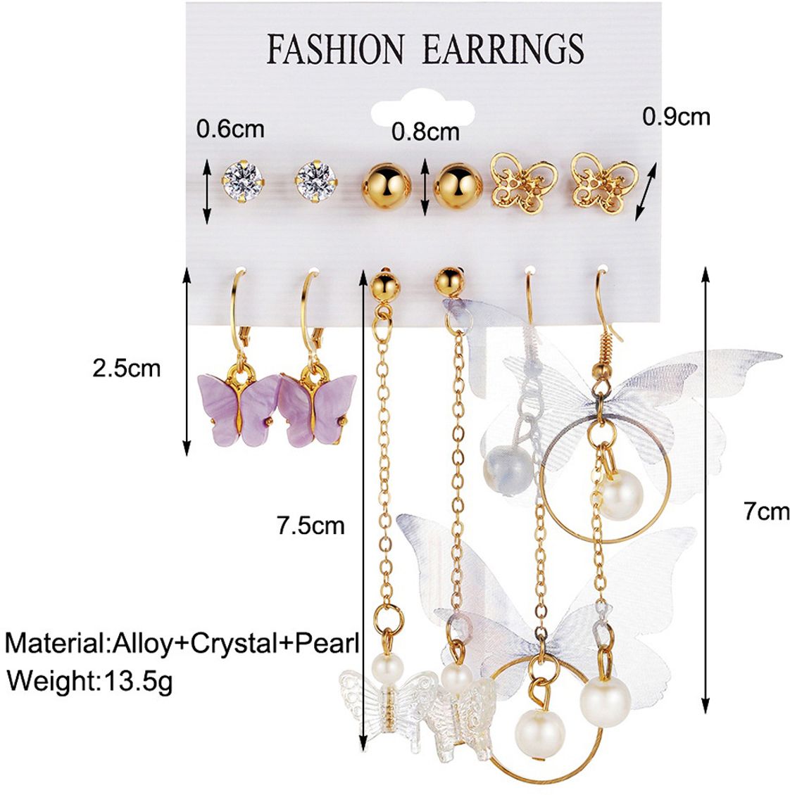 Combo Pack Of Earrings(Pack Of 6) - Premium  from Mystical9 - Just Rs 631 /- Shop now at Mystical9.com