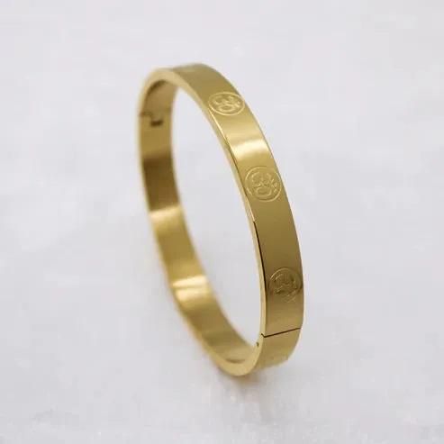 Carved Om  Gold Plated Bracelet - Premium  from Mystical9 - Just Rs 600 /- Shop now at Mystical9.com