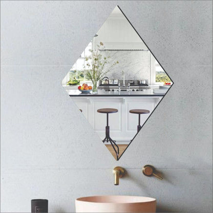 WallDaddy Oval Shape Plastic Mirror For Wall Size (20x30)Cm Flexible Mirror B-DiamondMirror - Premium  from Mystical9 - Just Rs 550 /- Shop now at Mystical9.com