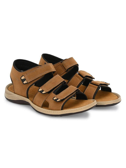 Bucik Men's Beige Genuine Leather Slip-On Casual Sandal - Premium  from Mystical9 - Just Rs 950 /- Shop now at Mystical9.com