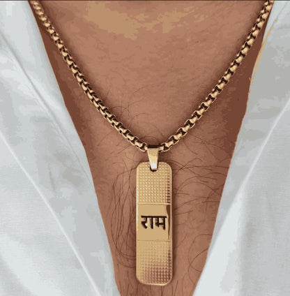 Ram Naam Necklace with Premium Gold plating. - Premium  from Mystical9 - Just Rs 900 /- Shop now at Mystical9.com