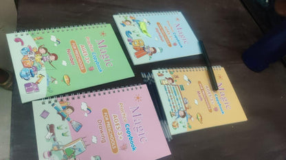 Kids Practice Book Tracing Book for Preschoolers with Pen, Magic Calligraphy Copybook Set Practical Reusable Writing Tool Simple Hand Lettering ( pack of 1) - Premium  from Mystical9 - Just Rs 600 /- Shop now at Mystical9.com