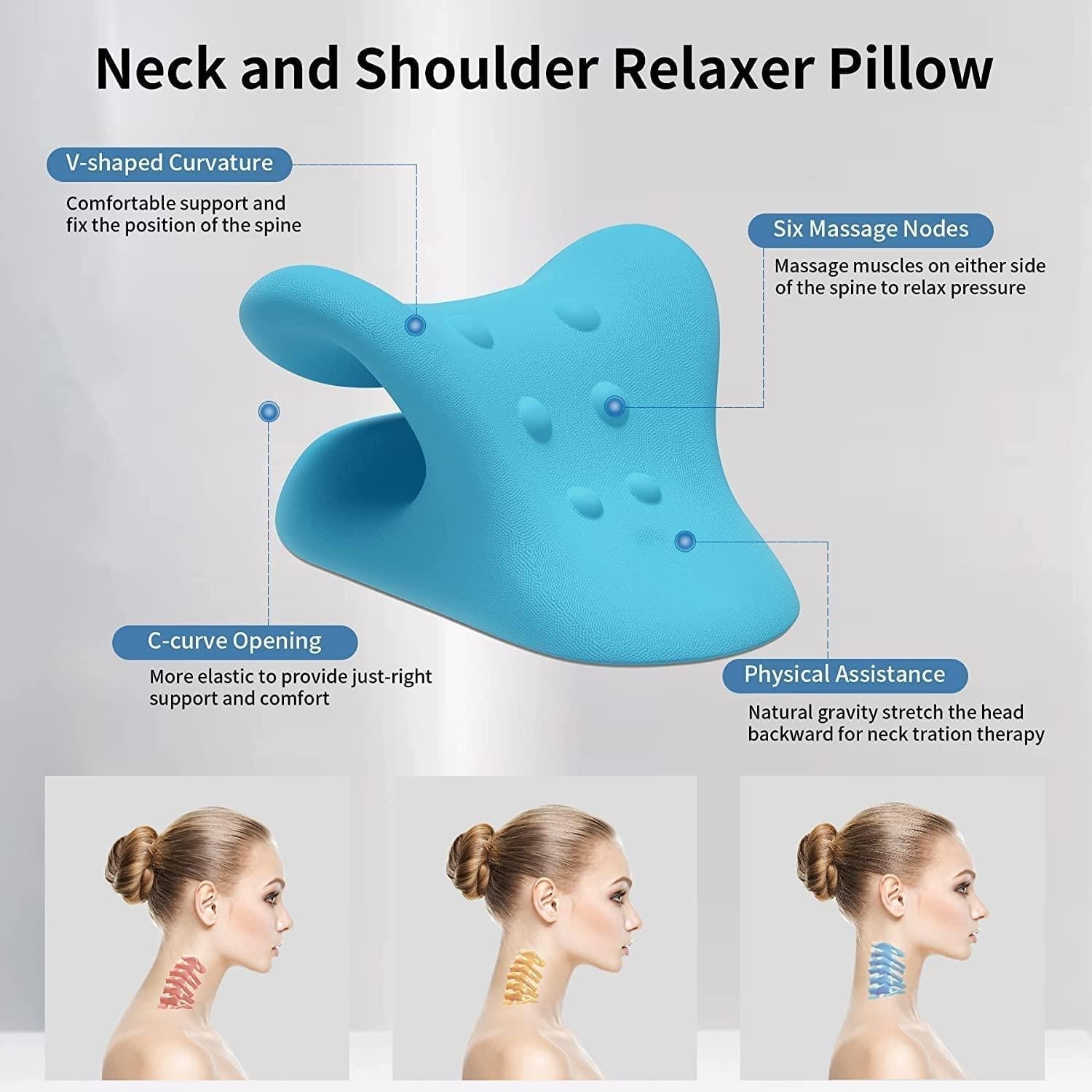 Expertomind Neck Relaxer Expertomind Neck Relaxer | Cervical Pillow | Neck & Shoulder Support for Pain Relief | Chiropractic Acupressure Massage | Durable and Soft | Portable & Easy to Carry - Blue Color Massager (Blue) - Premium  from Mystical9 - Just Rs 600 /- Shop now at Mystical9.com