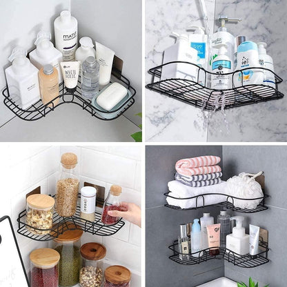 Metal Bathroom Corner Rack Storage Shelves - Premium  from Mystical9 - Just Rs 600 /- Shop now at Mystical9.com