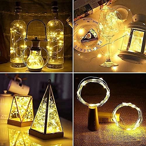 20 Led Wine Bottle Cork Copper Wire String Lights 2M Battery Operated (Warm White Pack Of 20) - Premium  from Mystical9 - Just Rs 950 /- Shop now at Mystical9.com