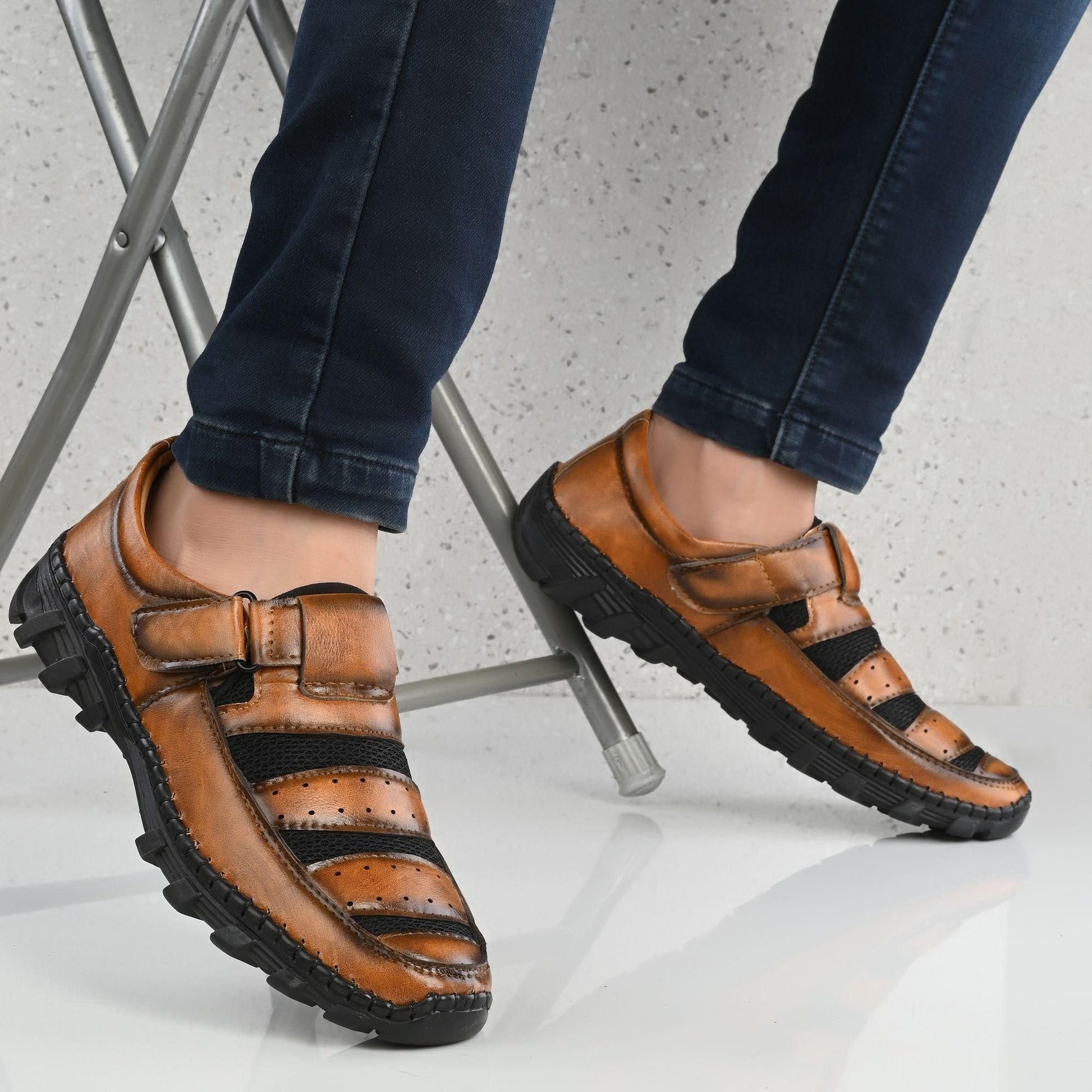 Men's Casual Roman Style Sandals - Premium  from Mystical9 - Just Rs 930 /- Shop now at Mystical9.com