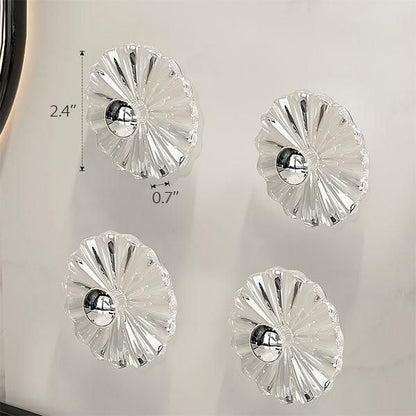 Petal Shaped Adhesive Wall Hooks - White - Transparent - Black(5Pcs) - Premium  from Mystical9 - Just Rs 600 /- Shop now at Mystical9.com