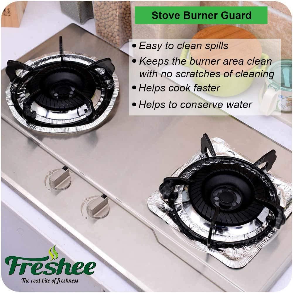 Foil Burner Guard-Square Aluminium Foil Stove Disposables Burner Guard(Pack Of 10) - Premium  from Mystical9 - Just Rs 600 /- Shop now at Mystical9.com