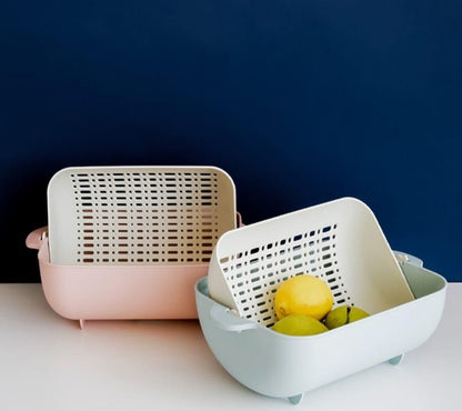 Multi-Functional Plastic Washing Vegetables and Fruit Draining Basket Strainer - Premium  from Mystical9 - Just Rs 580 /- Shop now at Mystical9.com