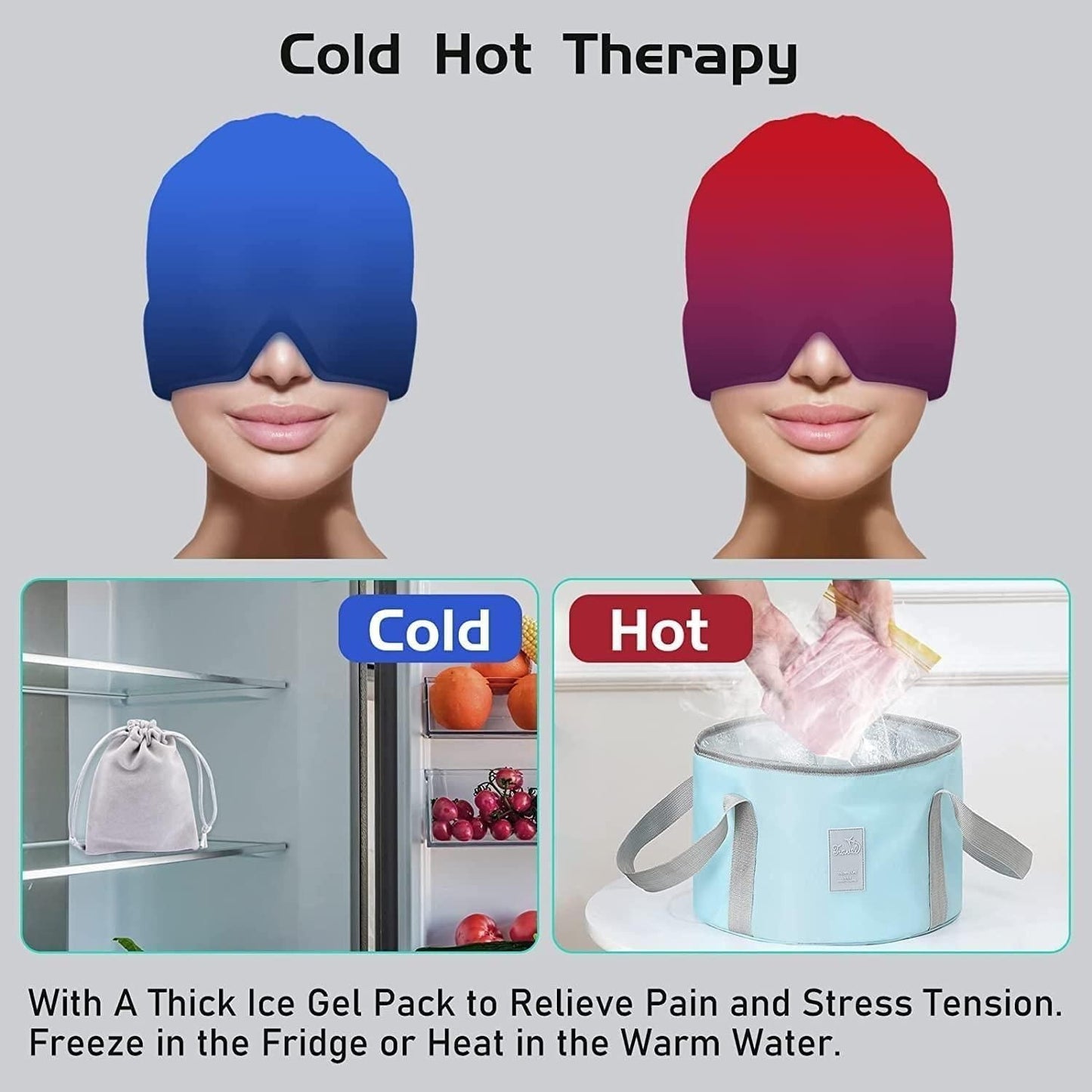 Migraine Relief Cap, Headache Relief Cap, Cold Therapy Migraine Relief Cap - Premium  from Mystical9 - Just Rs 900 /- Shop now at Mystical9.com