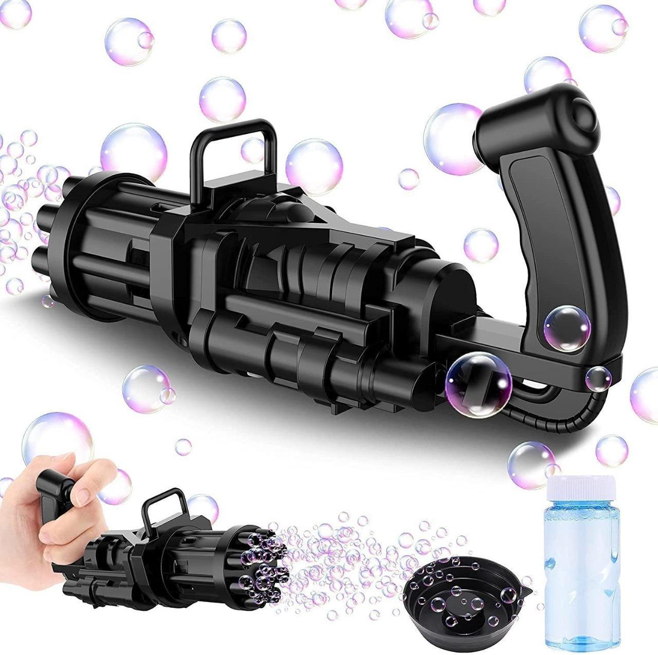 Bubble Gun- 8 Hole Automatic Gatling Bubble Gun Blower Maker, with 3 Batteries and Bubble Water(Assorted Color) - Premium  from Mystical9 - Just Rs 600 /- Shop now at Mystical9.com