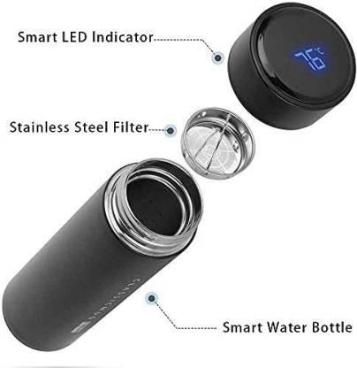 Stainless Steel Temperature Water Bottle Thermos, Double Wall Vacuum Intelligent Cup with LCD Smart Display (500 ML) - Premium  from Mystical9 - Just Rs 650 /- Shop now at Mystical9.com