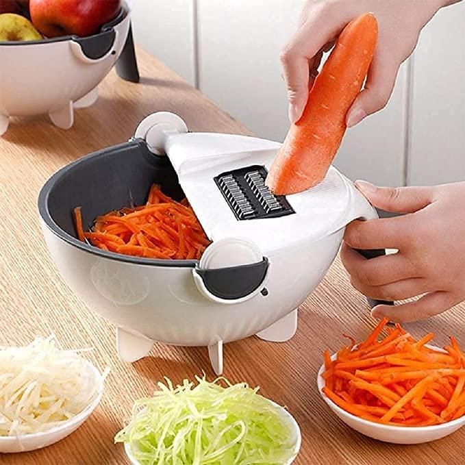 9 in 1 Multifunction Plastic Magic Rotate Vegetable Cutter - Premium  from Mystical9 - Just Rs 630 /- Shop now at Mystical9.com